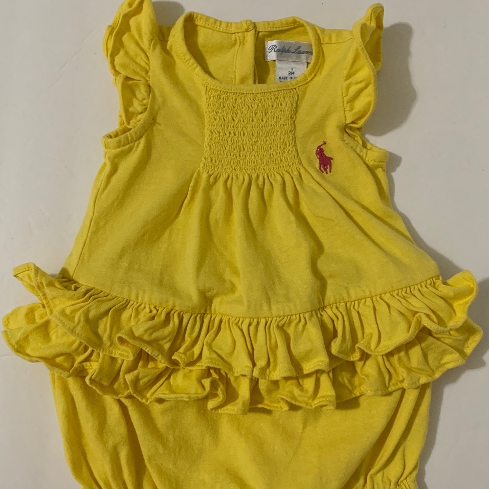 Baby Ralph Lauren Ruffle Onesie  3 M